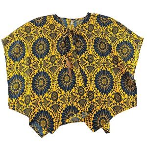 New Directions Women's Blouse size Medium Pullover Kaften Sunflowers